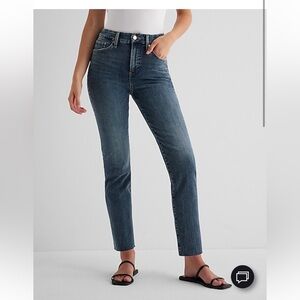 Express Cropped Raw Hem Jeans